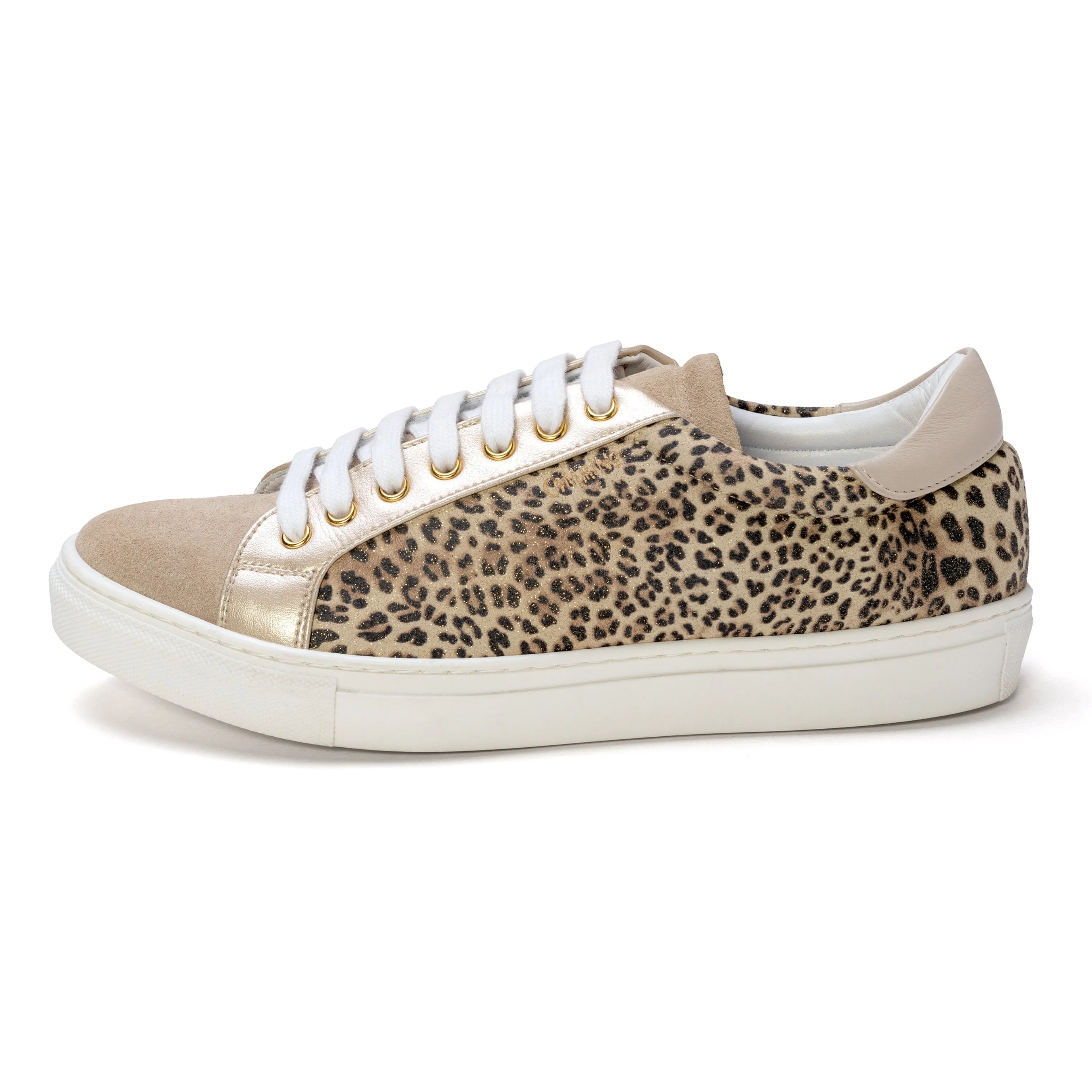 Vernazza - Leopard and Golden Glitter Sneaker