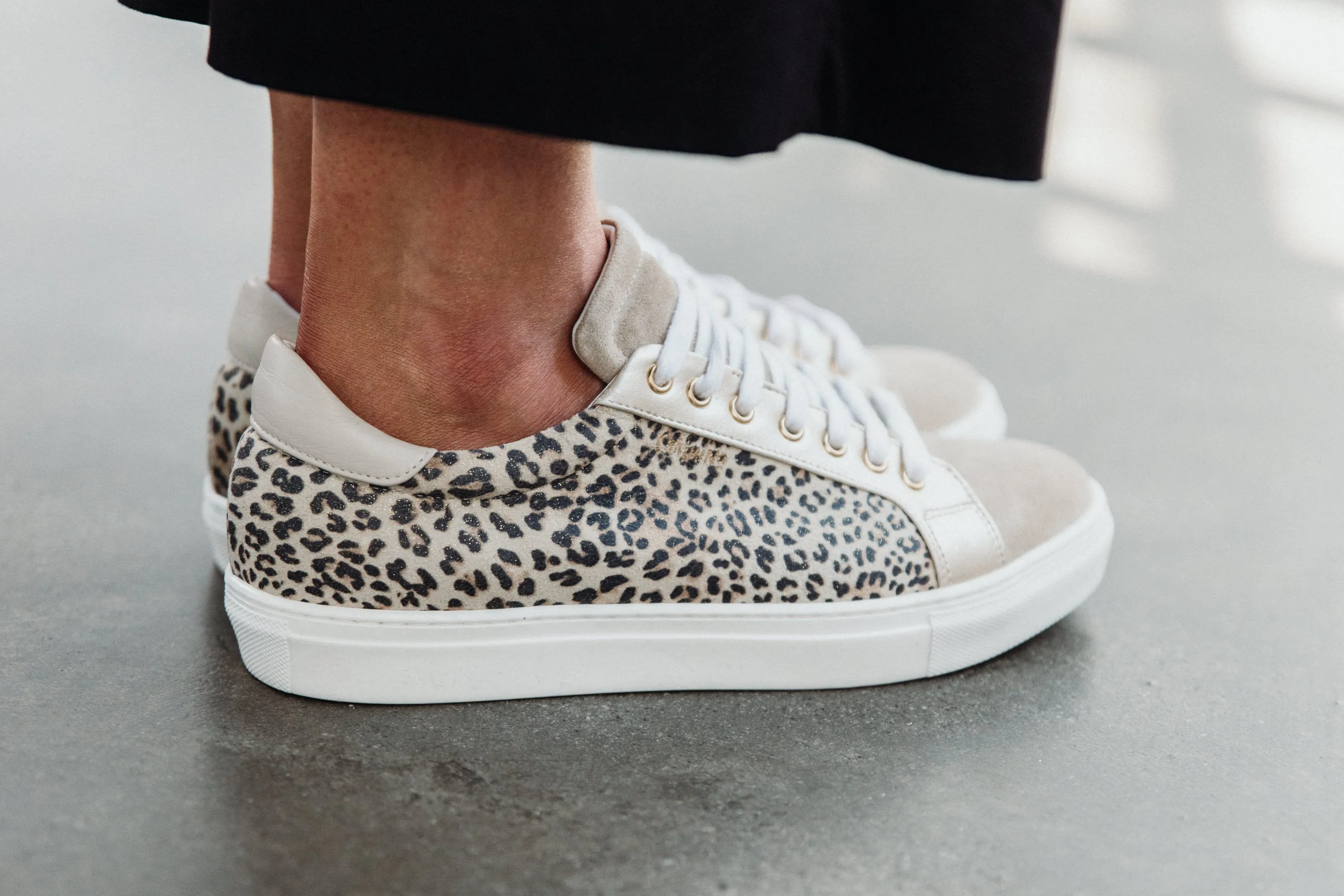 Vernazza - Leopard and Golden Glitter Sneaker