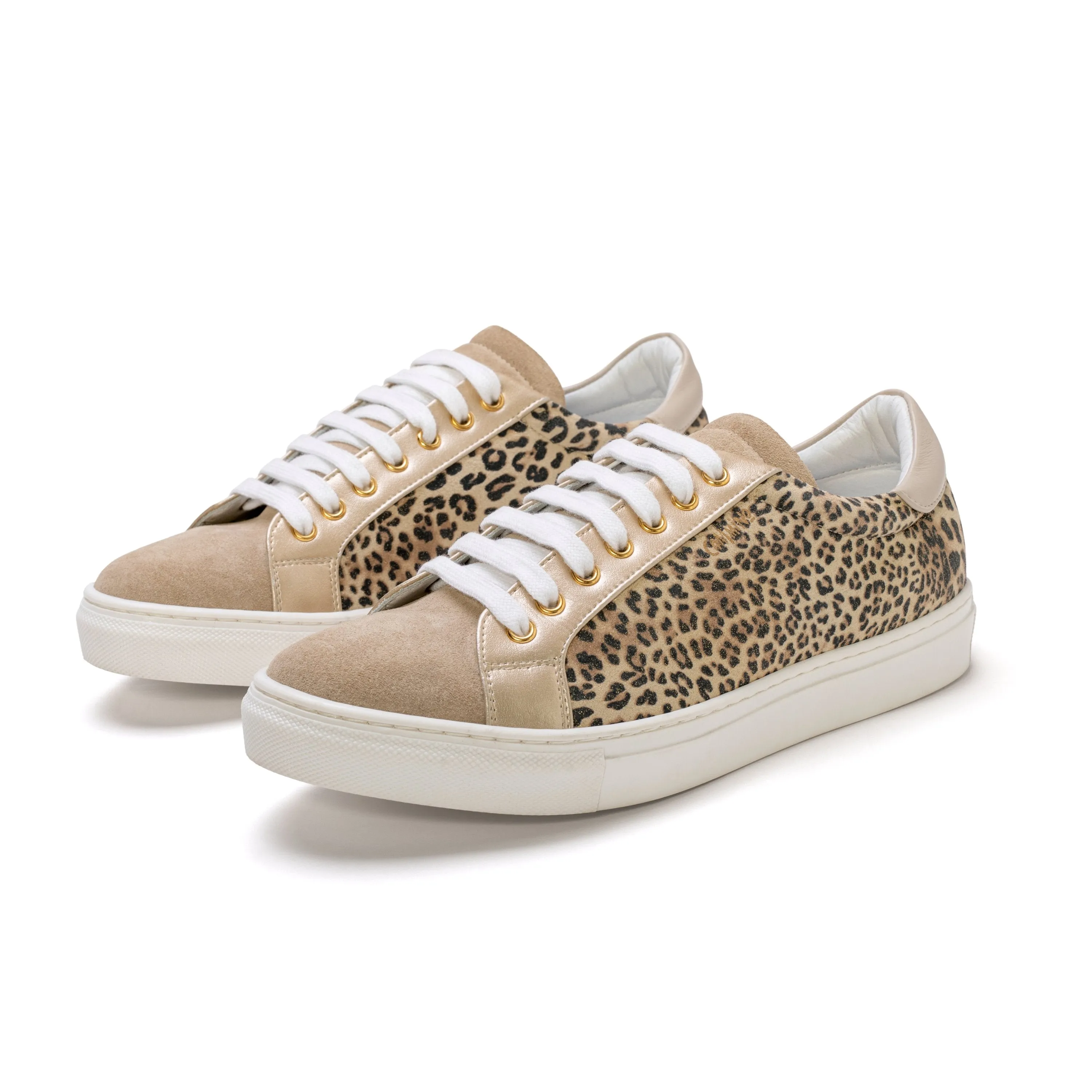 Vernazza - Leopard and Golden Glitter Sneaker