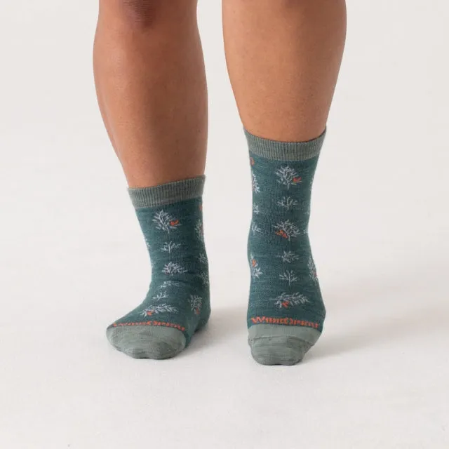 Womens Foliage Lightweight Micro Crew Socks