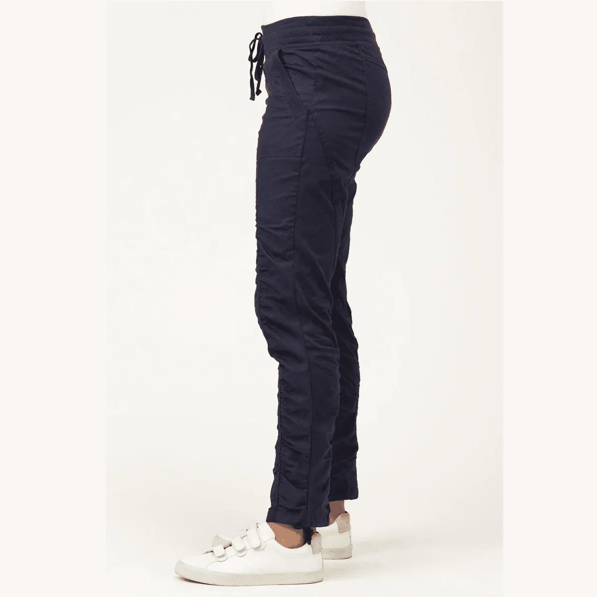 XCVI Wearables Jules Ruching Pants in Navy